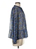 Gap 100% Polyester Blue Long Sleeve Blouse Size M - photo 4