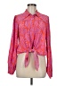 Suncoo 100% Viscose Graphic Pink Long Sleeve Blouse Size Med (T2) - photo 1