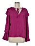 Current Air 100% Polyester Solid Purple 3/4 Sleeve Blouse Size M - photo 1