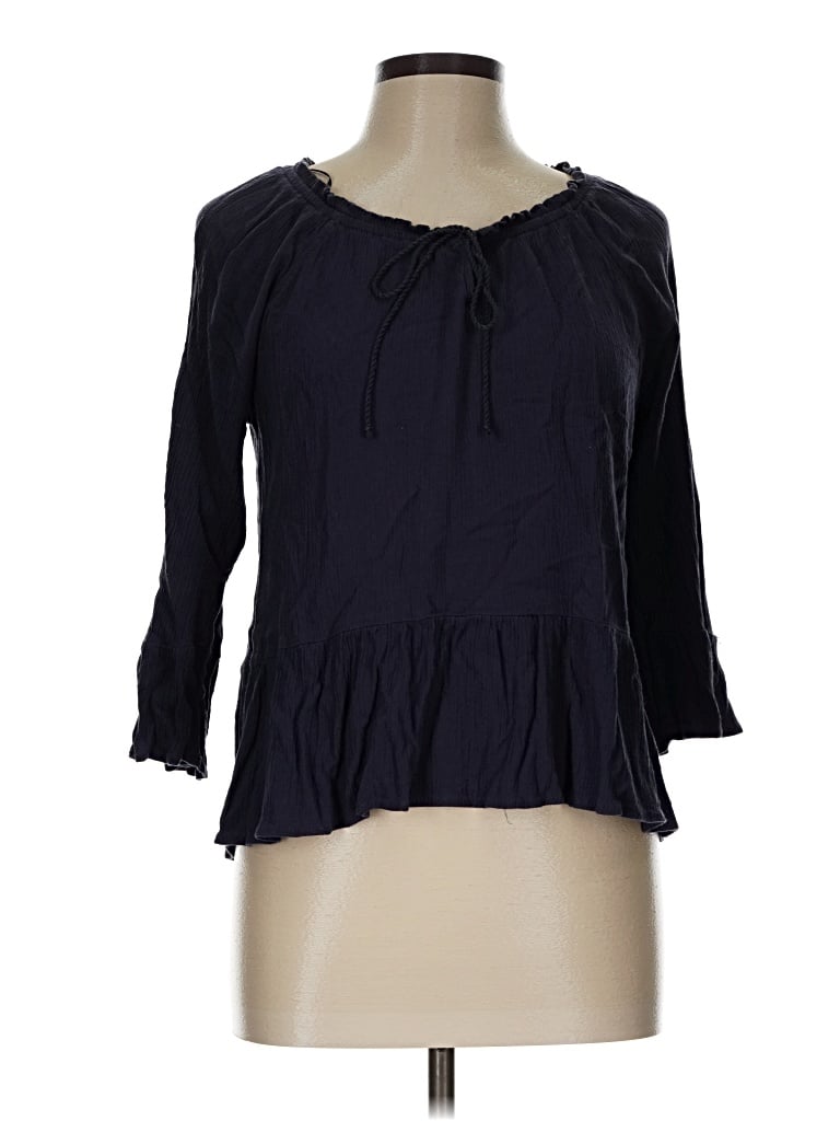 Pre-owned Hippie Rose 3/4 Sleeve Blouse In Black