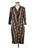 Studio One Animal Print Brown Casual Dress Size M - photo 1