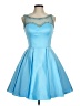 Sherri Hill 100% Polyester Solid Blue Cocktail Dress Size 8 - photo 1