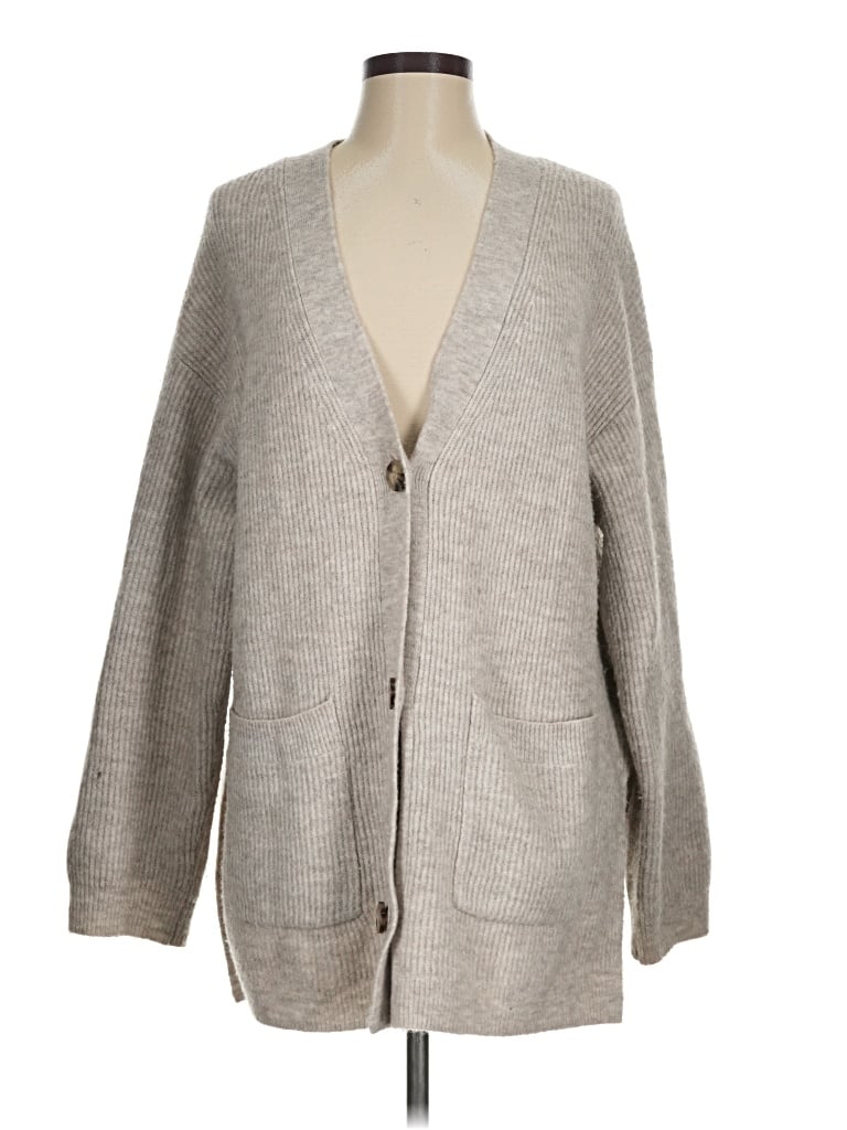 Pre-owned H&m Cardigan Sweater In Gray