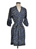 Express 100% Polyester Print Blue Casual Dress Size S - photo 1