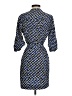Express 100% Polyester Print Blue Casual Dress Size S - photo 2