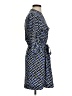 Express 100% Polyester Print Blue Casual Dress Size S - photo 4