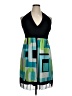 AGB 100% Polyester Color Block Teal Cocktail Dress Size 14 - photo 1