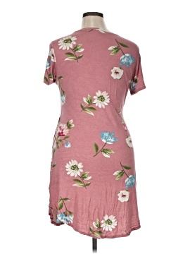 riah fashion dresses Rib Floral Elastic Waist Round Neck Dress