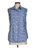 L.L.Bean 100% Cotton Blue Sleeveless Button-Down Shirt Size M - photo 1