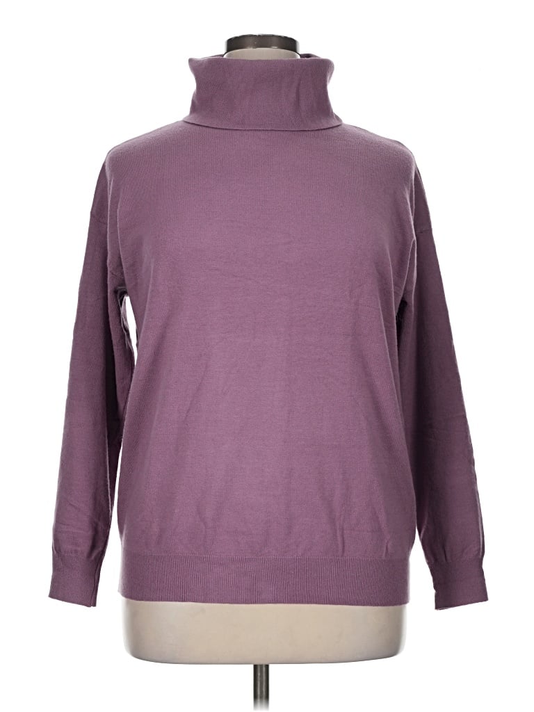 Pre-owned Assorted Brands Turtleneck Sweater In Purple