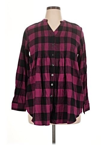 Woman Within Long Sleeve Button-Down Shirt (view 1)
