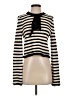 Zara Stripes Ivory Turtleneck Sweater Size S - photo 1