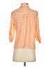 Sequin Hearts Orange 3/4 Sleeve Button-Down Shirt Size S - photo 2