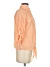 Sequin Hearts Orange 3/4 Sleeve Button-Down Shirt Size S - photo 4