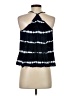 Ann Taylor LOFT 100% Rayon Stripes Tie-dye Blue Black Tank Top Size XS - photo 2