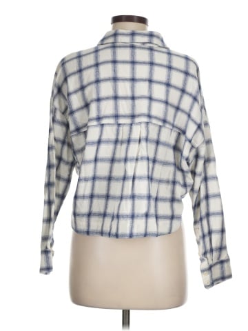 Madewell Flannel Hartfield Crop Shirt in Windowpane (view 2)