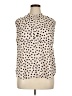 Ann Taylor 100% Polyester Polka Dots Ivory Sleeveless Blouse Size XL - photo 1