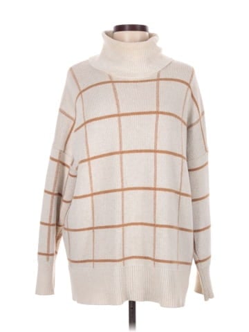 Madewell Pearldale Turtleneck Sweater in Windowpane (view 1)