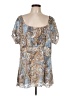 Avenue Blue Short Sleeve Blouse Size L (estimated) - photo 1