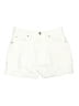 Stradivarius Solid White Denim Shorts Size 6 - photo 1