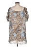 Avenue Blue Short Sleeve Blouse Size L (estimated) - photo 2