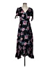 Miami 100% Polyester Floral Black Casual Dress Size S - photo 1