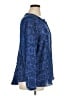 Jennifer Lopez 100% Polyester Paisley Blue Long Sleeve Blouse Size 1X - photo 4