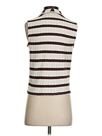 Madewell Crochet-Knit V-Neck Sweater Vest in Stripe (view 2)