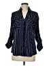 Express 100% Polyester Stripes Blue Long Sleeve Blouse Size M - photo 1