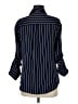 Express 100% Polyester Stripes Blue Long Sleeve Blouse Size M - photo 2