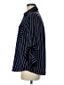 Express 100% Polyester Stripes Blue Long Sleeve Blouse Size M - photo 5