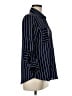 Express 100% Polyester Stripes Blue Long Sleeve Blouse Size M - photo 4