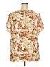 Rose + Olive 100% Polyester Floral Ivory Short Sleeve Blouse Size 2X - photo 2
