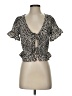 Princess Polly 100% Polyester Brown Short Sleeve Top Size 2 - photo 1