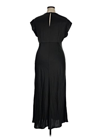 Madewell Wide V-Neck Midi Dress in Satin (view 2)
