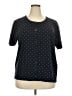 Liz Claiborne Polka Dots Black Short Sleeve Top Size 2X - photo 1