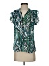 Robert Graham Print Green Short Sleeve Blouse Size XS - photo 1