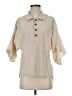 Unbranded Ivory 3/4 Sleeve Button-Down Shirt Size S - photo 1