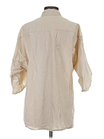 Unbranded 3/4 Sleeve Button-Down Shirt (view 2)