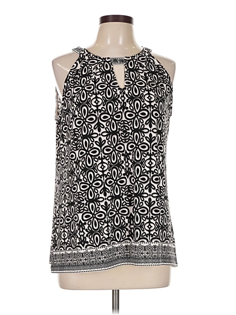 Pre-owned Roz & Ali Sleeveless Blouse In Black