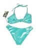 Assorted Brands 100% Polyester Metallic Teal Two Piece Swimsuit Size 8 - 10 - photo 2