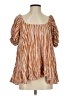 Unbranded 100% Rayon Orange Short Sleeve Blouse Size S - photo 1