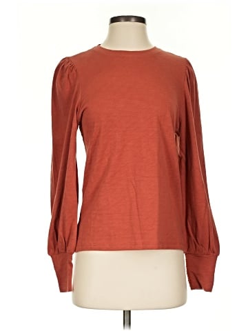 Madewell Smocked Long-Sleeve Top in Soft Slub (view 1)