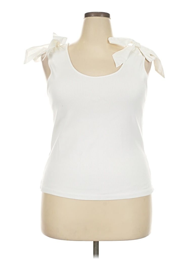 Pre-owned French Connection Sleeveless Top Ivory Halter Neckline Tops