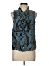 Cinq à Sept Print Blue Sleeveless Blouse Size L - photo 1