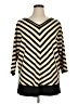 Carmen Carmen Marc Valvo Stripes Gold Pullover Sweater Size 1X - photo 1