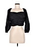 J.Crew Solid Black 3/4 Sleeve Blouse Size 8 - photo 1