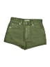 Pull&Bear Solid Green Khaki Shorts Size 2 - photo 1