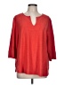 Iridium 100% Cotton Red 3/4 Sleeve Top Size L - photo 1