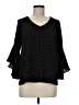 Green Envelope Polka Dots Black 3/4 Sleeve Blouse Size M - photo 1